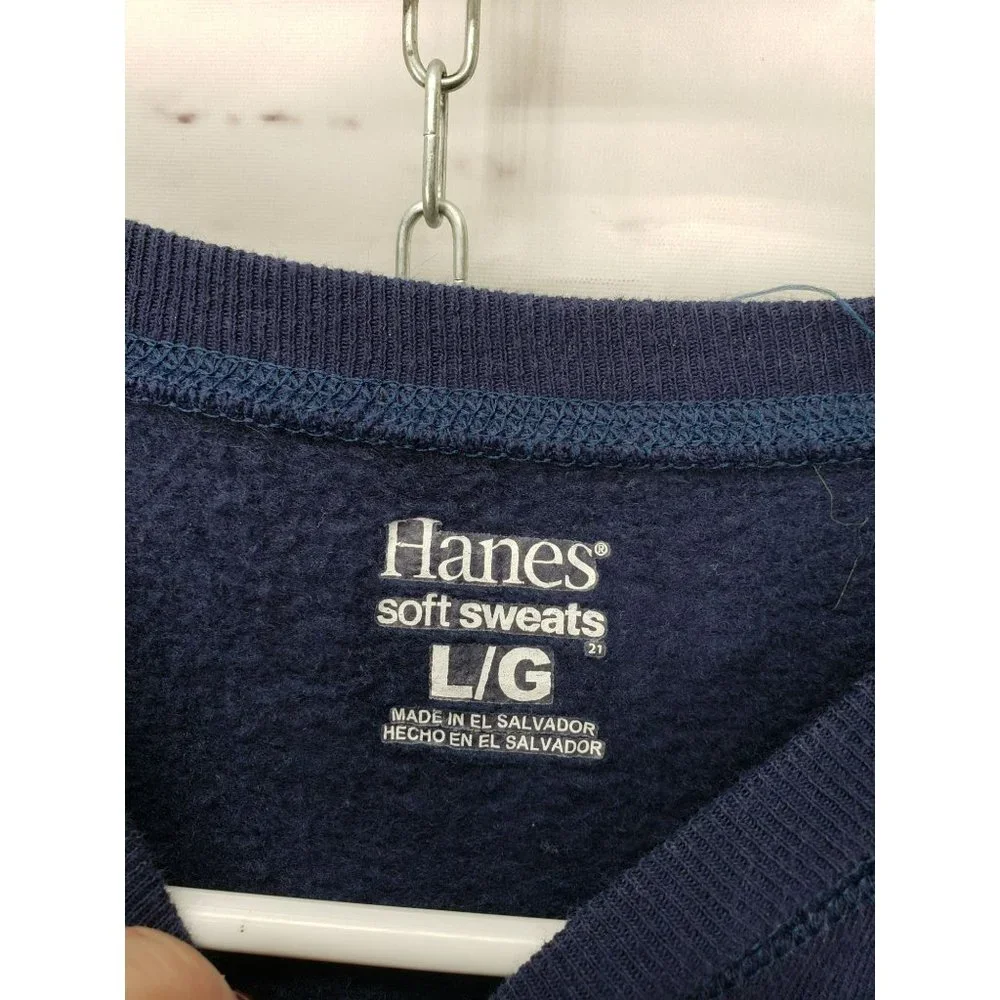 Girls Sweatshirt Black & NAVY BLUE‎ CREW NECK  HANES SOFT SWEATS Size Large Set